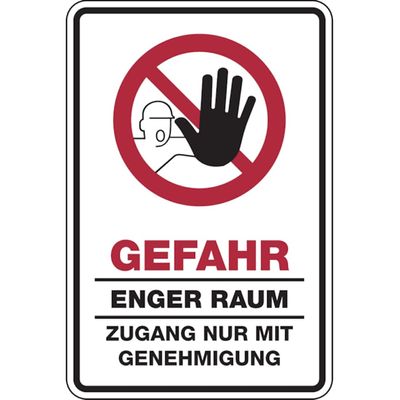 Dreifke Sticker | Confined Space Hazard Sign, 200 x 300 mm Self-Adhesive Film