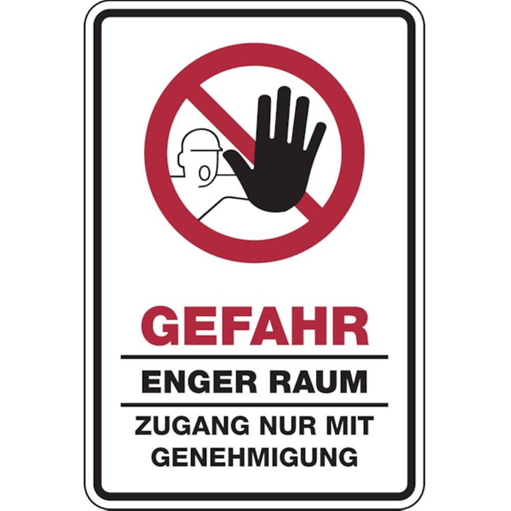 Dreifke Sticker | Confined Space Hazard Sign, 200 x 300 mm Self-Adhesive Film