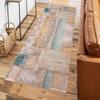 Siunwdiy Vintage Patchwork Runner Rug, Beige-Green-Yellow, Non-Slip, Washable, Customizable, 14.6 x 440 cm view 3