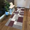 Siunwdiy Gray-Red-White Patchwork Runner Rug, Non-Slip, Washable, Customizable view 1