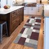 Siunwdiy Gray-Red-White Patchwork Runner Rug, Non-Slip, Washable, Customizable view 2
