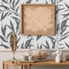 GAULAN 500127661 Vlies-Vinyl Wallpaper, Durable, Washable, Gray Long-Leaf Relief Design, DIN A4 Sample view 1