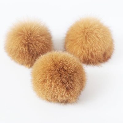 10-Piece 10 cm Faux Fur Pom-Poms, Brown