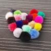 10-Piece 10 cm Faux Fur Pom-Poms, Brown view 3