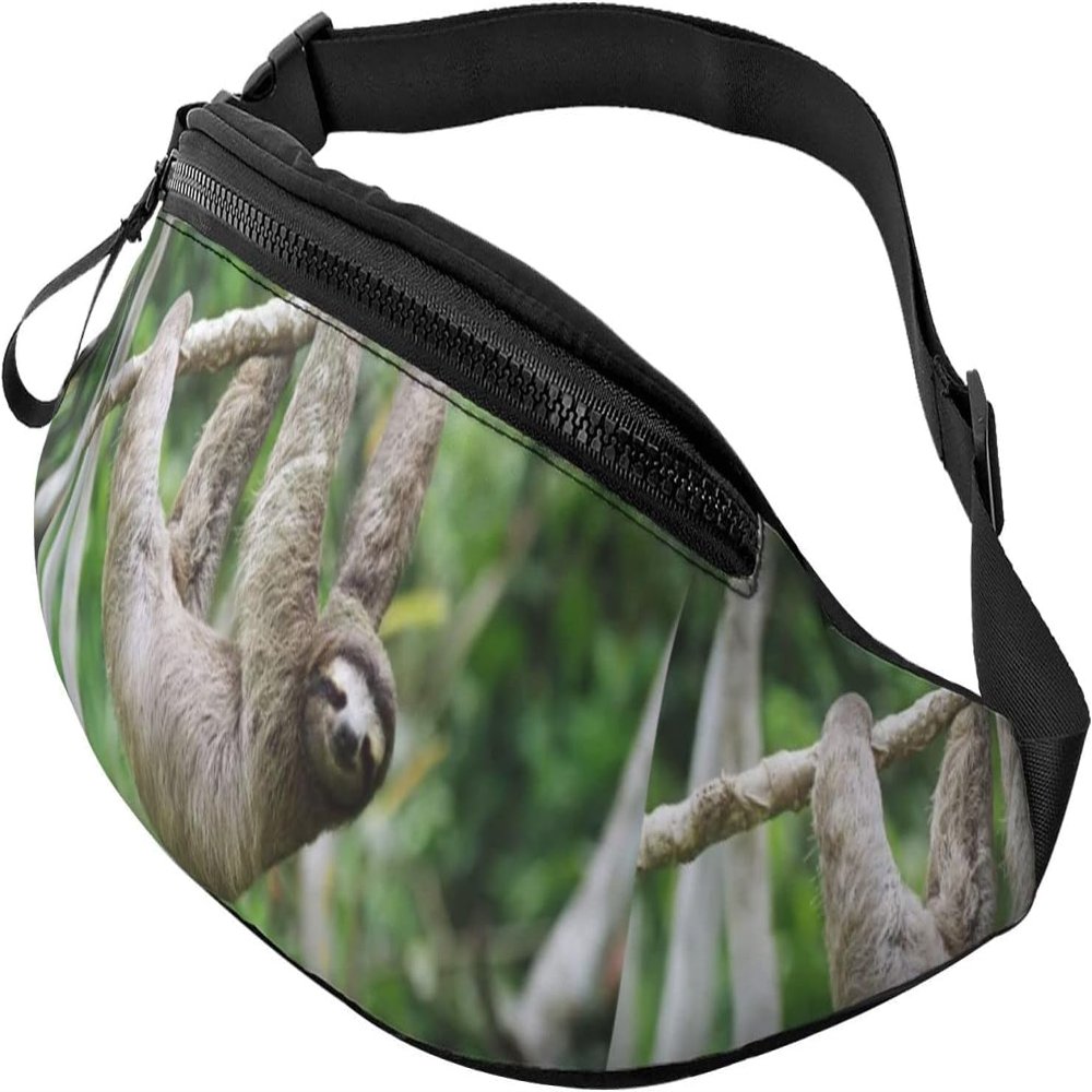 Running Belt Bag, Waist Bag, Sports Belt Bag, Chest Pack for Men and Women (Lovely Tree Sloths Lazy)