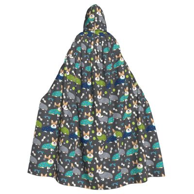 NEZIH Corgi Dog Hooded Cloak, Unisex Cosplay Costume for Adults, 185 cm