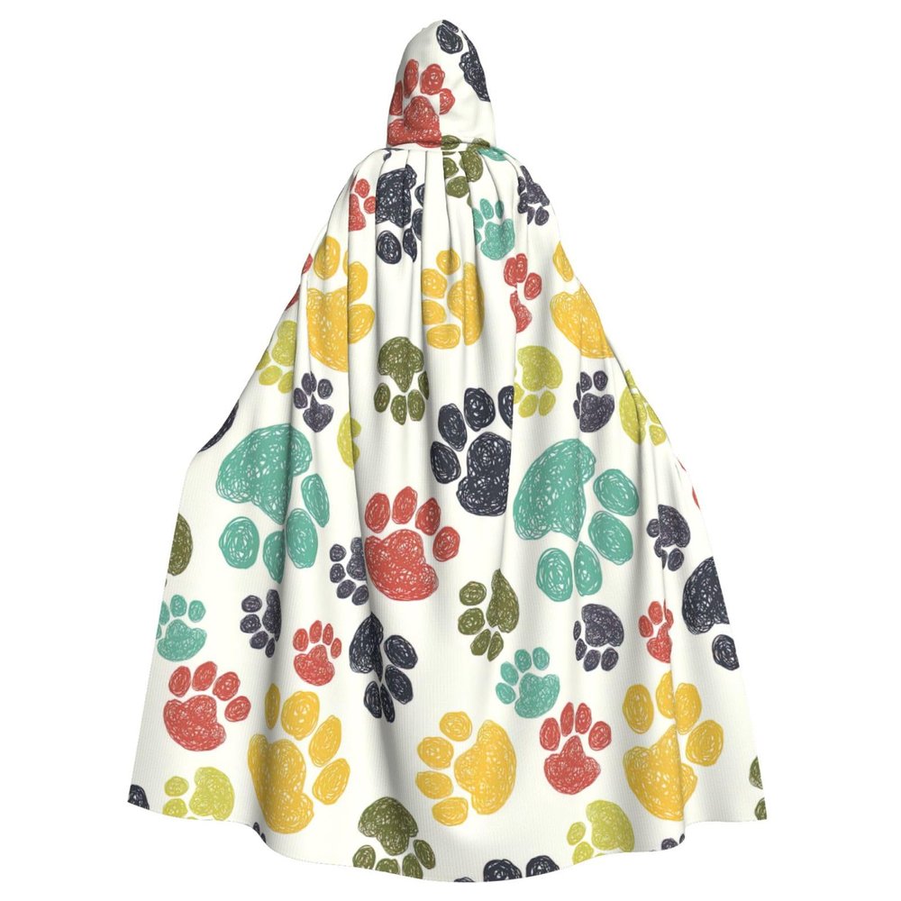 NEZIH Ser Colorful Full-Length Hooded Dog Paw Cloak, Unisex, 185 cm