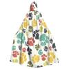 NEZIH Ser Colorful Full-Length Hooded Dog Paw Cloak, Unisex, 185 cm view 1