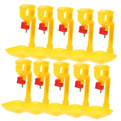 10 Orange Plastic Chicken Drinkers
