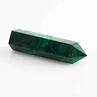 BOMDOG Natural Rough Crystal, 1 Piece, 70–80 mm, Handmade Carved Malachite Point Crystal Wand