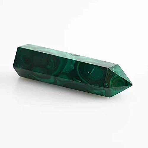 BOMDOG Natural Rough Crystal, 1 Piece, 70–80 mm, Handmade Carved Malachite Point Crystal Wand