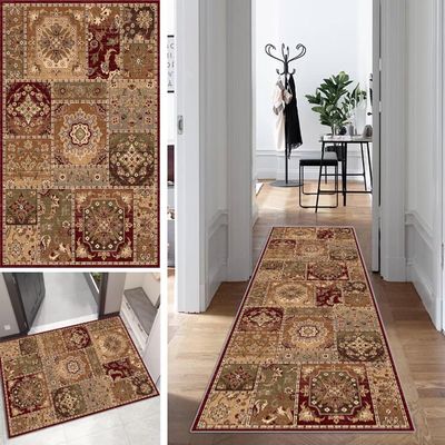 Mogetal Washable Non-Slip Hallway Runner Rug, Boho Vintage, 120 x 550 cm
