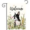 Floral Boston Terrier Garden Flag for Spring and Summer, Double-Sided, 30.5 x 45.7 cm view 1