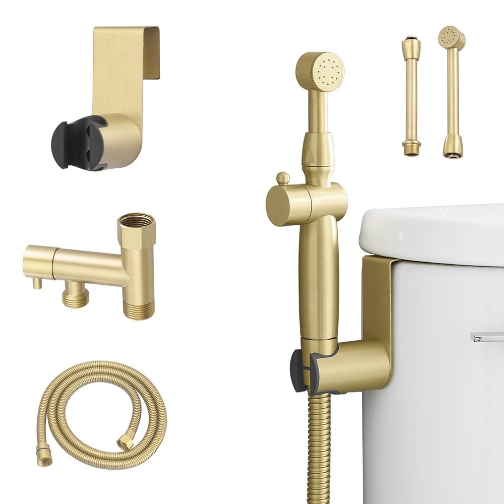 Greenspring Toilet Bidet Sprayer Attachment, Brushed Gold, Brass