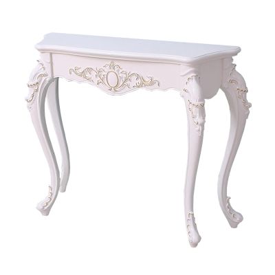 White Decorative Console Table, 4-Leg Entryway Table, 80 x 25 x 86 cm