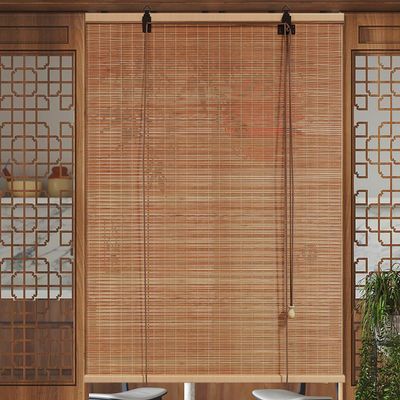 Sh000ad Retro Bamboo Roller Blind, Drill-Mount, Indoor/Outdoor, 165 x 100 cm