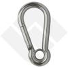 Stainless Steel Carabiner Snap Hook with Thimble and Nut, 5 x 50 mm, up to 390 kg view 4