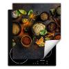 SMTDeco Induction Cooktop Cover, Bowl & Spices Orange, 50 x 52 cm view 1