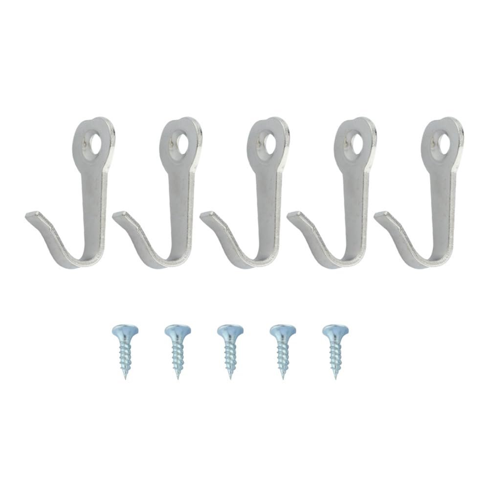 5-Pack Mini Wall Hooks for Towels, Coats, Bags and Hats