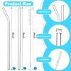 Reusable Glass Straws, 20.3 x 8 mm, Curved, with 2 Cleaning Brushes, 12-Pack view 2