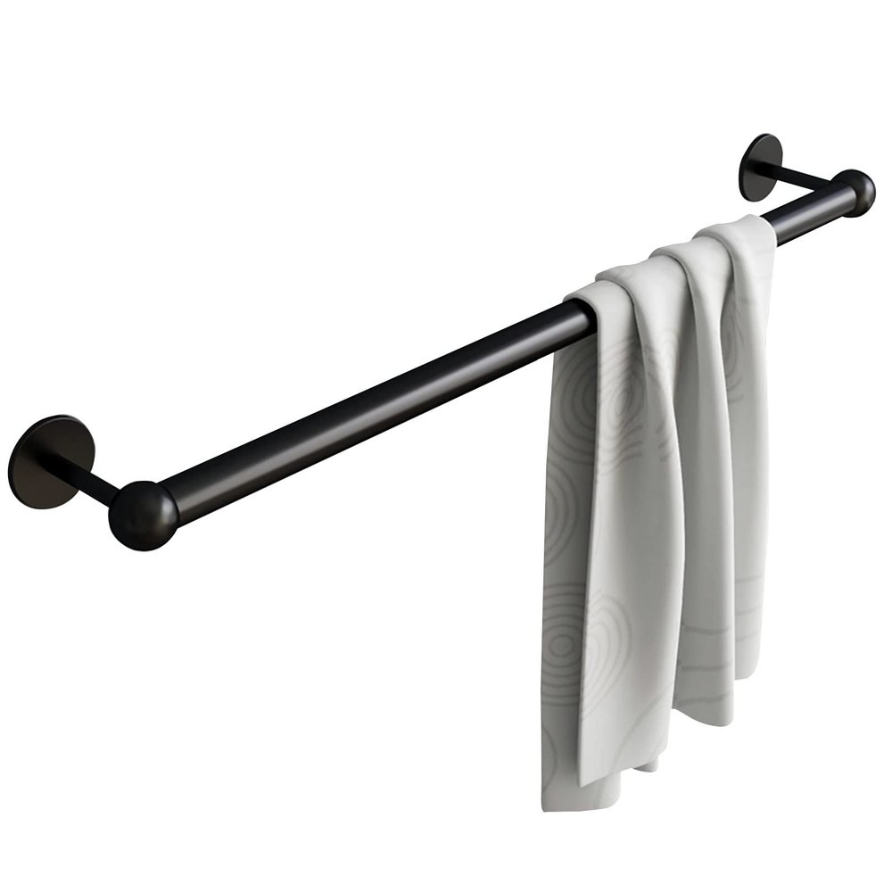 LOHXA Wall-Mounted Towel Bar, 304 Stainless Steel, Screw-Mount, Matte Black/Multi-Colored, 100 cm