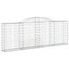 Hommdiy Gabion Baskets with Arched Top, 8 pcs, 300 x 30 x 100/120 cm, Galvanized Iron view 3