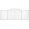 Hommdiy Gabion Baskets with Arched Top, 8 pcs, 300 x 30 x 100/120 cm, Galvanized Iron view 4