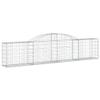 Hommdiy Gabions with Arched Tops, 6 pcs., 300 x 30 x 60/80 cm, Galvanized Iron view 3