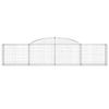 Hommdiy Gabions with Arched Tops, 6 pcs., 300 x 30 x 60/80 cm, Galvanized Iron view 4