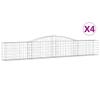 Hommdiy Gabion Baskets with High Arch, 4-Pack, 400 x 30 x 60/80 cm, Galvanized Iron view 2