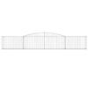 Hommdiy Gabion Baskets with High Arch, 4-Pack, 400 x 30 x 60/80 cm, Galvanized Iron view 4