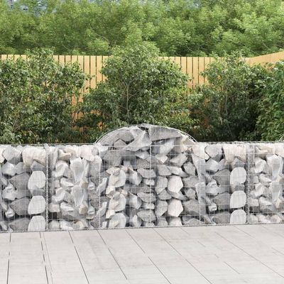 Hommdiy Gabions with High Arch, 13 pcs., 200 x 50 x 80/100 cm, Galvanized Iron
