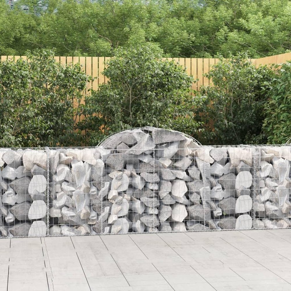 Hommdiy Gabions with High Arch, 13 pcs., 200 x 50 x 80/100 cm, Galvanized Iron