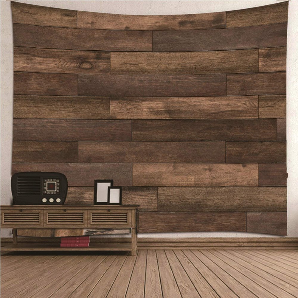 CEVAN Relaxation Photo Wall Tapestry, Fabric Wall Hanging with Wood Board, Brown, 240 x 220 cm