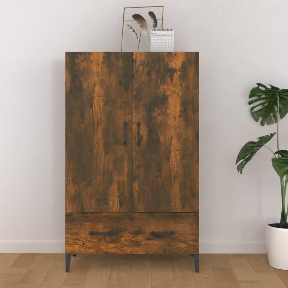 DIGBYS Highboard, Smoked Oak, 70 x 31 x 115 cm, Engineered Wood