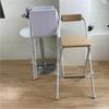 Folding Bar Stool with Backrest, Natural, 65 cm Seat Height view 2