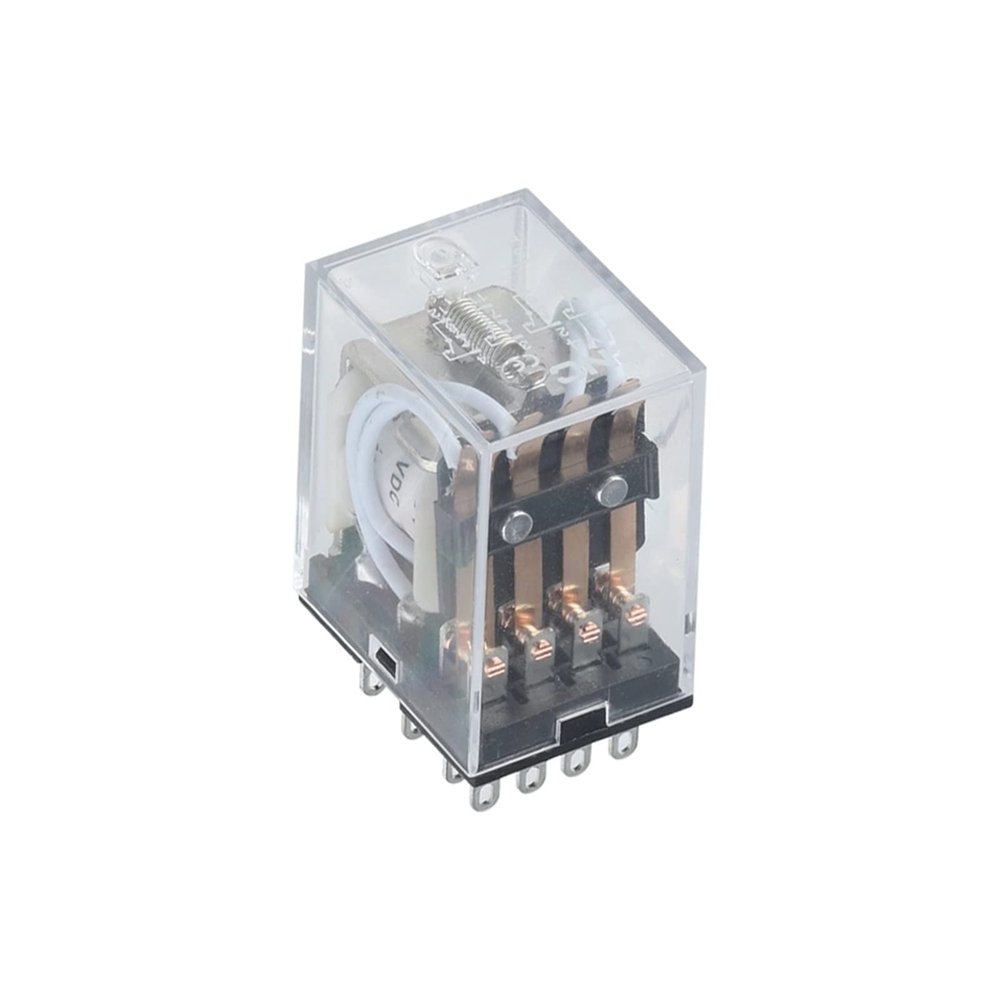 1-Piece MY4 Mini Electromagnetic Relay, DC 12V Coil, 4NO/4NC, 14-Pin Base