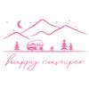 GRAZDesign Happy Camping Wall Decal for Campers and Travelers, Indoor/Outdoor, 95 x 57 cm, Light Pink view 2