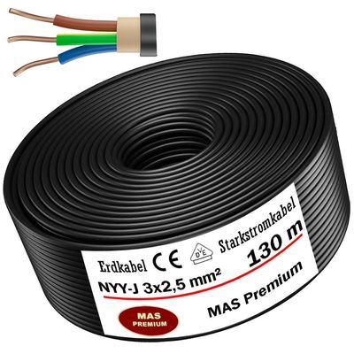 MAS Premium Underground Cable, NYY-J 3x2.5 mm, 130 m