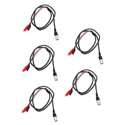 5PCS BNC Dual Alligator Clip Oscilloscope Probe Test Leads