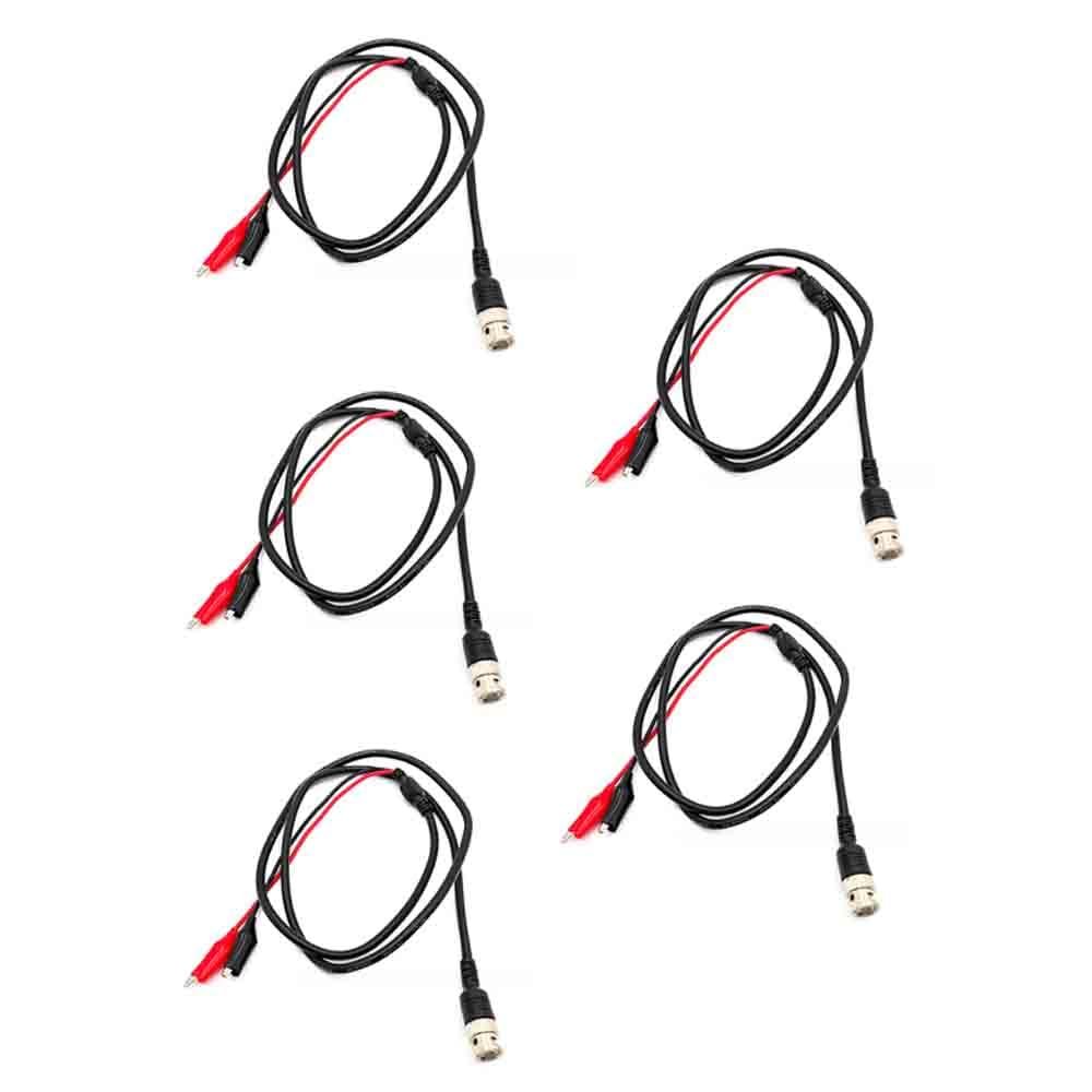 5PCS BNC Dual Alligator Clip Oscilloscope Probe Test Leads
