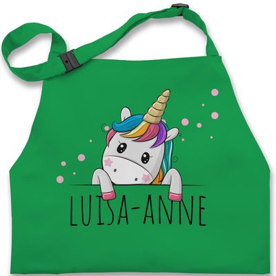 Children’s Unicorn Apron, Green, Size S, Ages 7–14