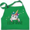 Children’s Unicorn Apron, Green, Size S, Ages 7–14 view 1