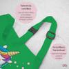 Children’s Unicorn Apron, Green, Size S, Ages 7–14 view 4