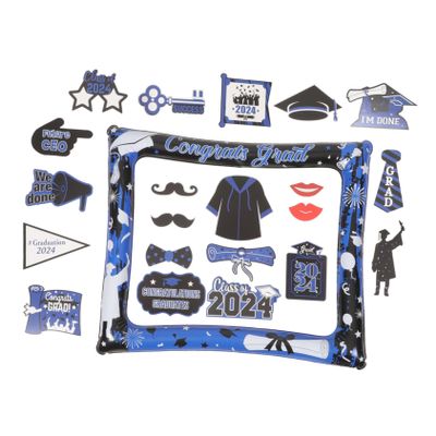 TOPBATHY Inflatable Photo Booth Frame with Christmas Props, Blue