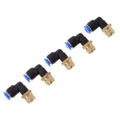 Healvian 5-Piece Straight Air Hose Fitting Set, Plastic Crimp Tube Connectors