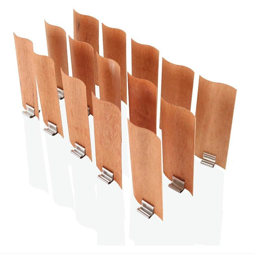 CEMELI 10 Sets of 40 × 200 × 40 mm S Wood Wicks for Candle Making