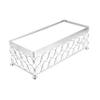 LIFKOME Silver Metal and Glass Cake Presentation Stand view 1