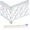 LIFKOME Silver Metal and Glass Cake Presentation Stand view 4