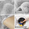 ShowyLive Super Soft Faux Fur Sofa Cover, Light Gray, 110 x 110 cm view 4
